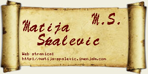 Matija Spalević vizit kartica